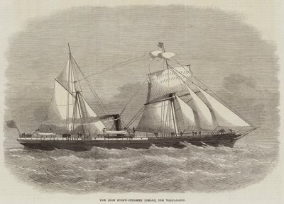 De IJzeren Schroefstoomboot Limari, voor Valparaiso door Edwin Weedon